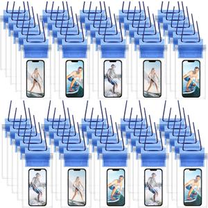 Flutesan 50 Pack Clear Waterproof Phone Pouch Universal Waterproof Phone Case Waterproof Pouch Dry Bag with Lanyard for Water Games Protect (Transparent and Dark Blue)