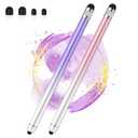 Stylus Pen for Touchscreen, Dual-end High Sensitivity Capacitive Stylus Pen for iPhone/iPad/Android/Samsung/Computer/Tablets, AmberVec Universal Stylists Pens for Touch Screens, 1 Pack-, Purple