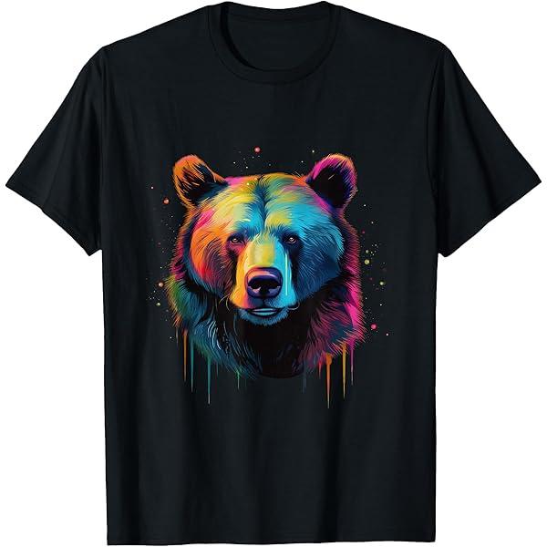 Large Panda Colourful Animal Panda Bear Zoo Art Panda T-Shirt, M