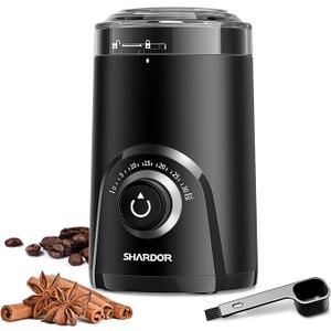 SHARDOR Electric Coffee Grinder, 70g Large Capacity Spice Grinder with Visual Timing Knob for Precise Grind, Quiet Coffee Bean Grinder for Espresso, French Press, Herbs and Grains, Black