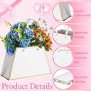 Noveread 24 Pcs Mother's Day Floral Gift Bags Bulk Portable Flower Bouquet Wrapping Paper Bag with Handle Waterproof Florist Wrap Centerpiece Box for Women Anniversary Wedding Birthday (White)