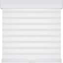 Cordless Zebra Blinds for Home, Free-Stop, Day and Night (49" W x 72" H, White), Modern Look