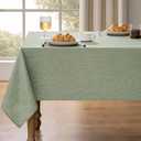Decorelia Faux Linen Farmhouse Table Cloth 60"x104" Rectangle Table, Sage Green Waterproof Outdoor Washable Cloth Tablecloth for Rectangular Dining Room Kitchen Outdoor Party Restaurant Decor Pack of 6