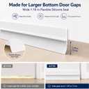 4 Pack Bottom Door Weather Strip for Large Gaps, 18 Inch Cuttable & Connectable Door Draft Stopper, 2 Strips Make 36 Inch Door Bottom Seal, White PVC & Silicone Under Door Sweep