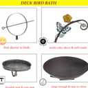 Deck Mounted Bird Bath, 2 in 1 Bird Feeder for Balcony with Fruit Spear, Railing Bird Feeder for Porch Patio Garden