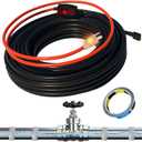 HEATIT Pipe Heating Cable with Thermostat Electric Heating Cable Automatic Heat Tape Pipe Freeze Protected Heated Cable 22 Feet