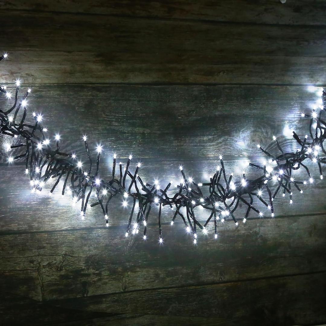 400 LED String Lights Cluster Lights - 19.56ft Cool White Outdoor Waterproof Lights, Plug in Indoor String Lights with 8 Modes & Timer Memory, Twinkle String Lights for Xmas, Christmas Tree, UL Listed