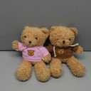 Aoriher 2 Pieces Valentine's Day Stuffed Bears Animal Plush Gifts Prom 11.8 Inch Soft Bear Clothes Bear Plush for Newlyweds Mom Grandma Women Baby Shower Party Favor