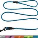 WYuZe Reflective X-Small Dog Leash 6 FT, Thin 1/5" Lightweight Rope Leash for Puppy Training, Walking Leads for Cats Chihuahua Maltese Small Pets Up to 15lb (6FT x1/5", Blue)