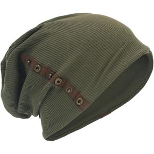 Winter Slouchy Knit Beanie Hat - Warm & Soft Cold Weather Funky Skull Cap (Green)