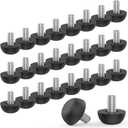 M8 Adjustable Furniture Leg, 8mm x 1.25 Stainless Steel Screw-in Leveling Feet Glides, Outdoor Patio Furniture Legs Leveler Replacement for Table, Chair, Desk, Cabinet (24Pcs)
