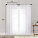 White Sheer Curtains 84 Inches Long 2 Panels Set for Bedroom Living Room, Soft Airy Light Filtering Modern Solid Rod Pocket Drapes Window Treatments, White, Each 42" W x 84" L