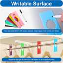 72 Pcs Hanging Closet Size Dividers with 2 Pcs Bonus Marker, 8 Colors Reusable Plastic Writable Rectangular Dividers Separators For Clothing Racks, Closet Organization, and Retail Store