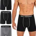 Men's Incontinence Underwear, 100ML Absorb Leak Proof Boxer Briefs with Upgraded Fast-Absorbing Core -Washable Reusable Cotton Incontinence Briefs for Men Heavy Flow Bladder Leak Protection 3 Pack, XL