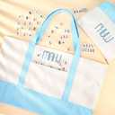 Booson 2 Pcs Empty Mahjong Canvas Bag Embroidered Tile Bag Mahjong Set Include Tiles Bags and Racks for Mahjong Lover Accessories Overnight