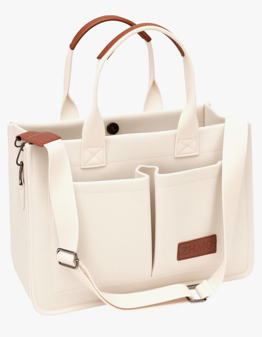 Tote Bag for Women With Compartments,Large Canvas Totes Women's Purse Crossbody Bags Work Laptop Book Bag Shoulder Handbags