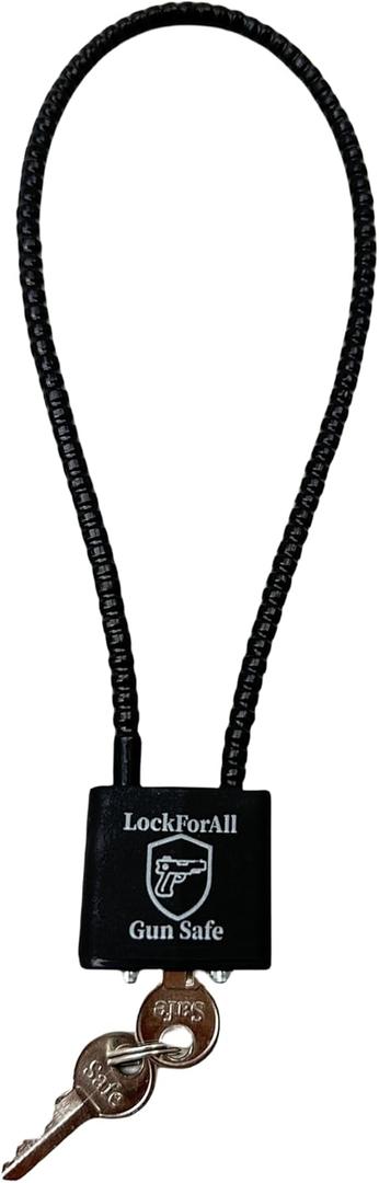 Cable Gun Locks with Keys Hunting Sports- Keyed Alike 15" Cable Gun Safe Lock CA DOJ Approved for Pistols, Handguns, Rifles, and Shotguns, Home, Storage Firearm Locking and Safety (Black)