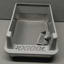 FURTIME Stainless Steel Cat Litter Box with Lid, Metal Kitty Litter Box for Small Cats, Kitten Litter Boxs with Scoop and Mat, Non-Sticky, Anti-Leakage, Easy to Clean, 17"x13"x8.4" (Small) (Silver)