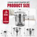 IMACONE Soup Chafer 7QT Large Capacity Soup Chafer Sets of 2, Stainless Steel Round Soup Warmer w/Pot, Notched Lid & Fuel Holder, Catering Marmite for Party, Buffet, Event & Commercial Food Service