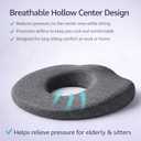 Bed Sore Pressure Relief Pillow, Donut Hole Pillow for Your Butt, Donut Pillow Cushion for Sitting and Sleeping, O-Shaped Tailbone Support Pillow, Cushion for Bed Sores on Buttocks
