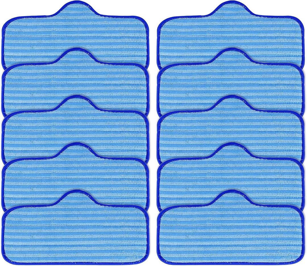 KEEPOW 10 Pack Microfiber Mop Pads Compatible with Dupray Neat Steam Cleaner McCulloch MC1275 and Steamfast SF-275/SF-370