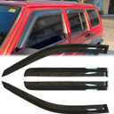 4pcs Original Shatterproof Side Window Wind Deflectors for 1984-2001 Jeep Cherokee(4-Door,Excludes Limited Model),Outside Mount Rain Guards Set,Nice Looking Window Visors for Cars,Vent Deflector 94212