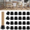 24PCS Upgraded Silicone Chair Leg Floor Protectors for Hardwood Floors, Furniture Sliders for Chair Legs, 360°Felt Pad Bottom Wrapped Thickening Furniture Pads Cap Covers to Scratch and Reduce Noise