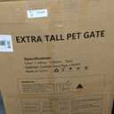 41'' Extra Tall Pet Gate for Large Dogs 54.7-63.0'' Wide Indoor No Jumping Over, Heavy Duty Puppy Baby Gate for Doorways, Pressure Mounted Metal Gate for Child Toddler (White)