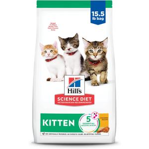 Hill's Science Diet Kitten Dry Cat Food, Chicken, 15.5 lb. Bag (EXP 10/01/27)