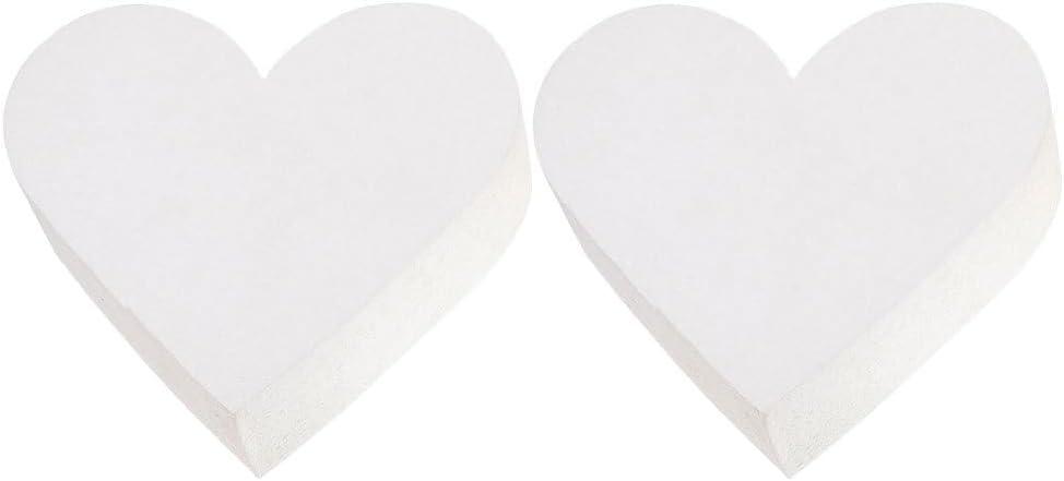 Unomor 2Pcs Heart-Shaped Foam Cake Dummies Set 5.90In Lightweight Cake Models for Wedding Birthday and Party Decoration Practice