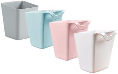 Rikyo 4 Pack Hanging Cup Holders,Trolley Basket Storage,Rolling Cart Accessories,4.75x4 Hanging Holder Storage Containers Hanging Buckets Hanging Bins,Make Up Pencil Holder(4 Colors)