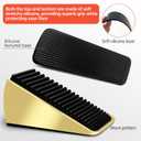 Strongest Heavy Duty Door Stoppers - Tall Door Stop Wedge Large Door Stoppers for Bottom of Door, Tall up to 2.6 in Doorstop Zinc Alloy and Silicone Made Suits Any Heavy Door Any Smooth Floor(2gold)