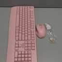 MEETION Wireless Keyboard and Mouse, Full-Sized Cordless Keyboard with Wrist Rest, 3 DPI Adjustable Mouse, Keyboard and Mouse Set with 2.4GHz USB Receiver, for PC/Computer/Laptop/Windows/Mac, Pink