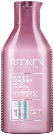 Redken Volume Injection Shampoo For Fine Hair - Adds Lift & Body, Volumizing & Detangling Without Weighing Down, Paraben Free