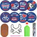 Bartogro 8 Pcs Diamond Painting Coaster Kits, DIY Football Diamond Art Coasters with Holder Sports Diamond Art Crafts Supplies for Buffalo Design