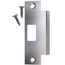 NYCO - Universal Door Strike Plate 4 7/8" x 3 3/8" x 1 1/4" - Deadbolt Strike Plate Door Backplate - Round Extended Corner -Steel with Black Finish - Strike Plates (Stainless Steel US32D)