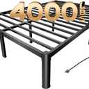 PRAISUN 4000LBS Queen Bed Frame with Charging Station, 14 inch Bedframe