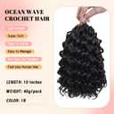 8 Packs Curly Crochet Hair for Women 10 Inch Natural Black Short Pre Looped Ocean Wave Crochet Hair Deep Water Wave Twist Crochet Braids Synthetic Braiding Hair Extensions10 Inch,1B