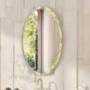 VocalStar Frameless Oval Mirror, 22" x 30" Bathroom Wall Mirror with Beveled Edge, Modern Decorative Vanity Mirrored for Living Room, Entryway, Bedroom | 1/4-Inch Shatterproof Glass