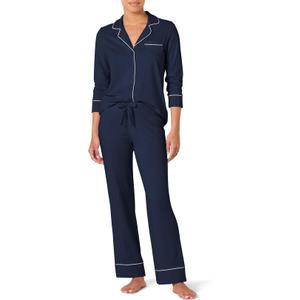 Amazon Essentials Women's Long Sleeve Cotton Modal Pajama Set, Loungewear with Full-Length Bottom, XL