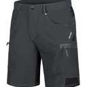 TACVASEN Mens Hiking Cargo Shorts 10 Inch Inseam Quick Dry Stretch Casual Summer Waterproof Grey Outdoor Shorts with Zipper Pockets, Size 34