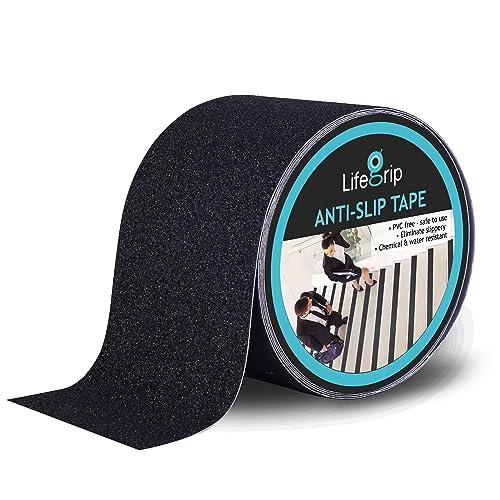 Lifegrip Anti Slip Traction Tape, 4 Inch x 38 Foot - Best Grip, Friction, Abrasive Adhesive for Stairs, Tread Step, Indoor, Outdoor (4" X 38')