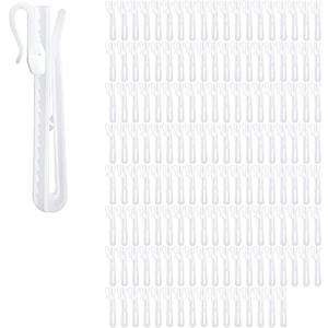 150 PCS Plastic Curtain Hooks, Adjustable Pinch Pleat Hooks Ratchet System Pinch Pleat Curtain Hook White Curtains Hook for Drapes Curtains Pleats Clips for Window Door Bathroom