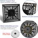 Shower Hair Drain Catcher, 2 Pack 5.1in Square Silicone Hair Catcher Shower Drain, Shower Drain Cover Strainer for Shower Room Floor Drain Protector, Dark Grey