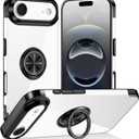 Tnarru Designed for iPhone Air Case with Stand [Magnetic Ring Holder Kickstand] Soft TPU Bumper Non-Yellowing Anti-Scratch Lightweight Slim for iPhone Air Case Black and Clear (iPhone Air [6.5 Inch])
