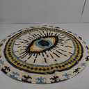 HAOCOO Blue Evil Eye Round Area Rug 3ft,Super Soft Velvet Vintage Non-Slip Boho Rug,Washable Creative Tribal Style Bedroom Rug Floor Carpet for Bathroom Door Mat Living Room Nursery Home Decor