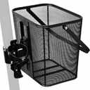 Quick Release Electric Scooter Basket for Adults Heavy-Duty Extra Thick Study Iron Mesh e-scooter Front Baskets 70lb Capacity, Bottle Holder & Handle, Easy Install Portable Removable Mobility