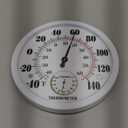 Indoor Outdoor Thermometer Large Wall Thermometer-Hygrometer Waterproof Does not Require Battery (White) (10 Inch)