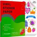 60 Sheets Printable Clear Vinyl Sticker Paper for Inkjet Printers, Transparent Paper of 8.5x11"DIY Personalized Self-adhesive Paper That Is Tear Resistant, Waterproof Labels, Easy to Cut
