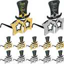 Lyrow 12 Pcs Happy New Year Eyeglasses Bulk 2026 Novelty Hat Shaped Glasses Fancy Glasses Photo Booth Party Props for Happy New Year Party